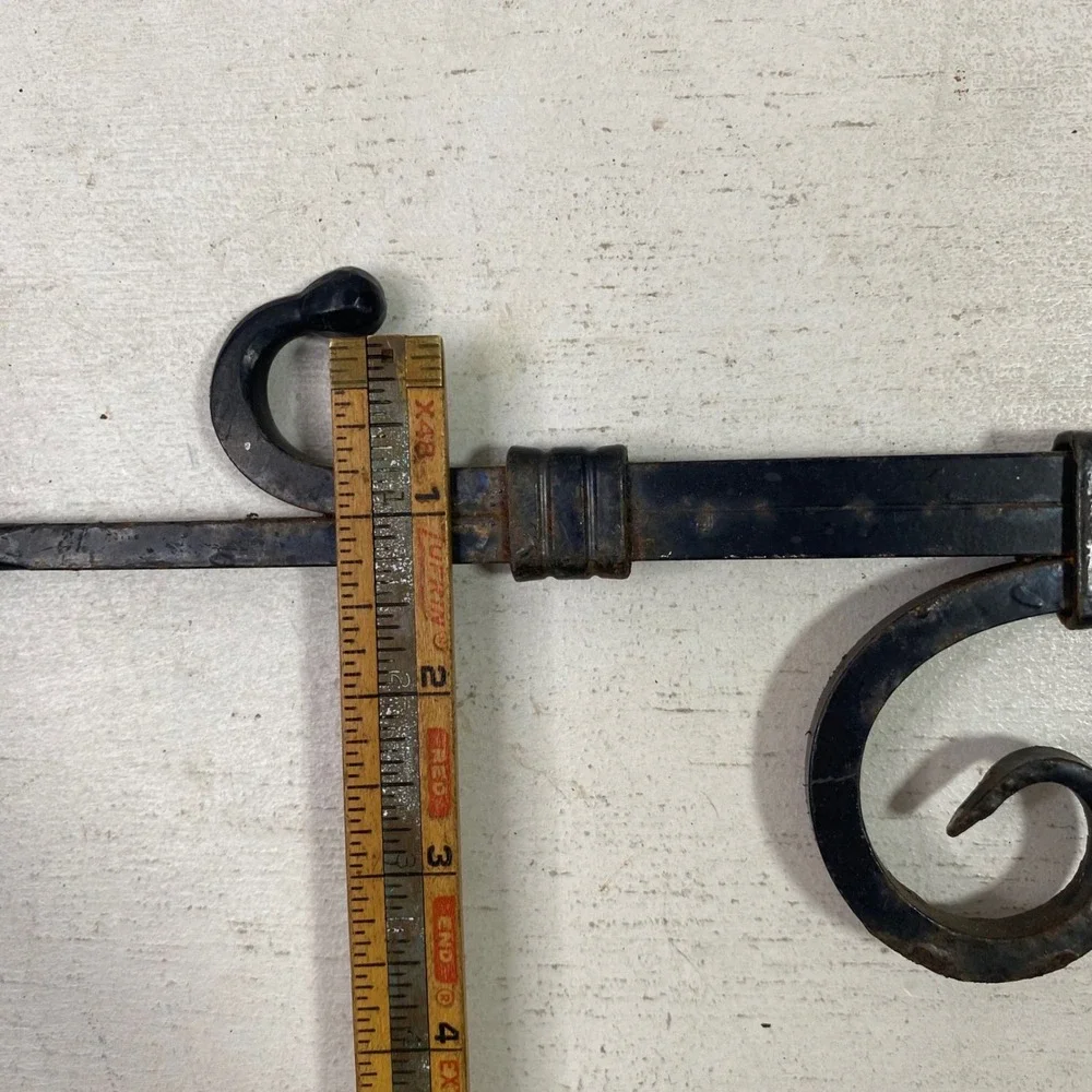 Vintage Wrought Iron Scroll Hanging Plant Brackets Black Set of 4 9 Inch Depth